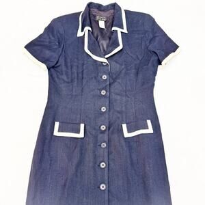Spenser Jeremy Vintage Shift Dress With White Outline Size 10